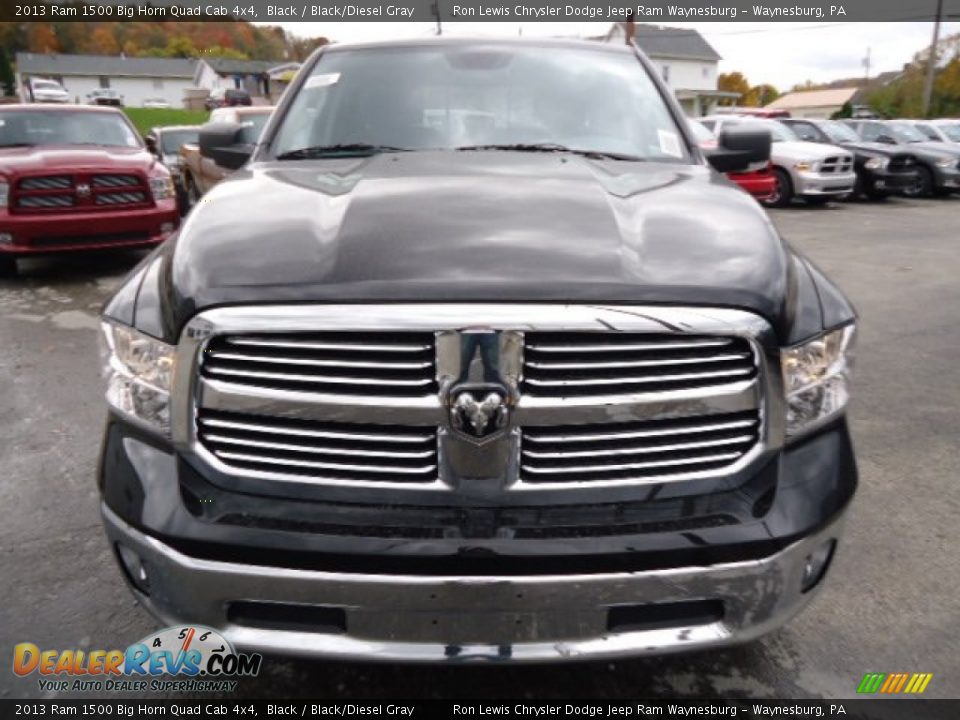 2013 Ram 1500 Big Horn Quad Cab 4x4 Black / Black/Diesel Gray Photo #8