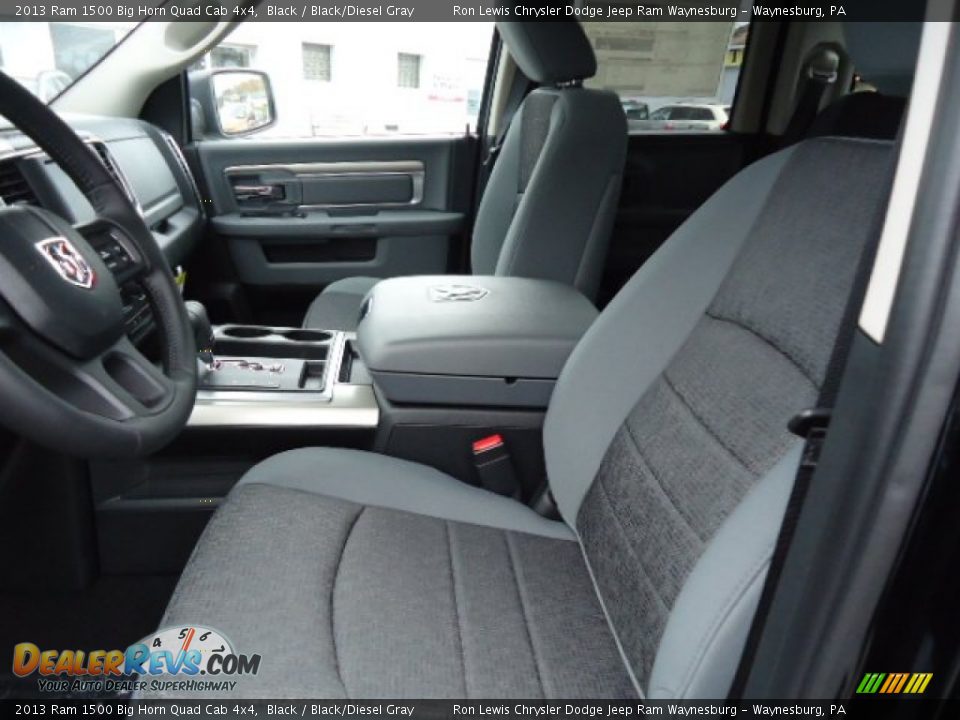 Black/Diesel Gray Interior - 2013 Ram 1500 Big Horn Quad Cab 4x4 Photo #10