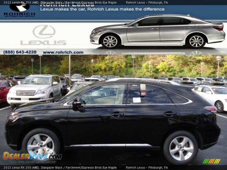 2013 Lexus RX 350 AWD Stargazer Black / Parchment/Espresso Birds Eye Maple Photo #1