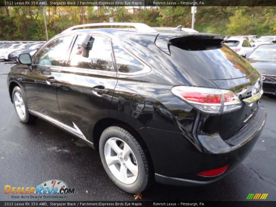 2013 Lexus RX 350 AWD Stargazer Black / Parchment/Espresso Birds Eye Maple Photo #2