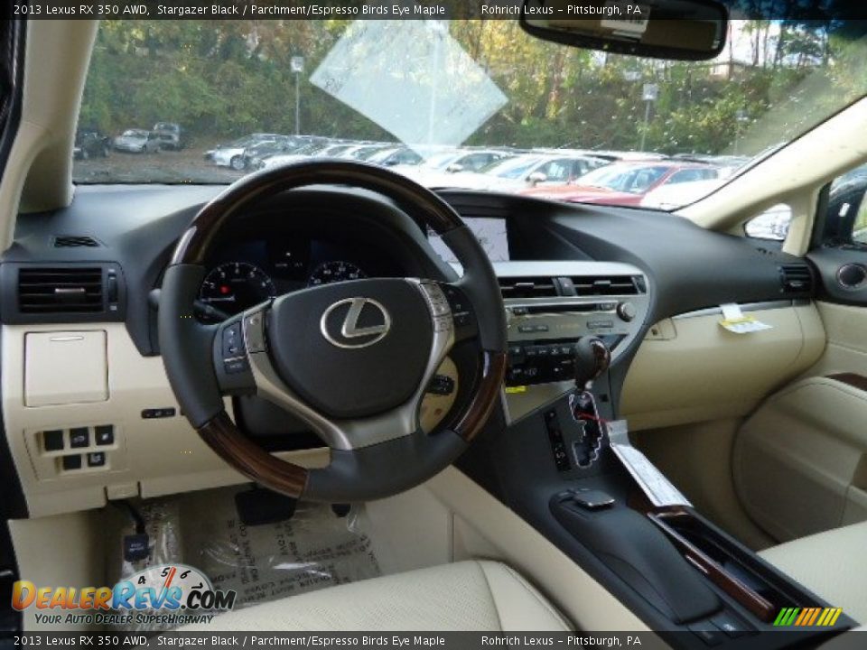 2013 Lexus RX 350 AWD Stargazer Black / Parchment/Espresso Birds Eye Maple Photo #12