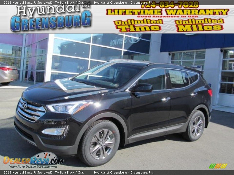 2013 Hyundai Santa Fe Sport AWD Twilight Black / Gray Photo #1