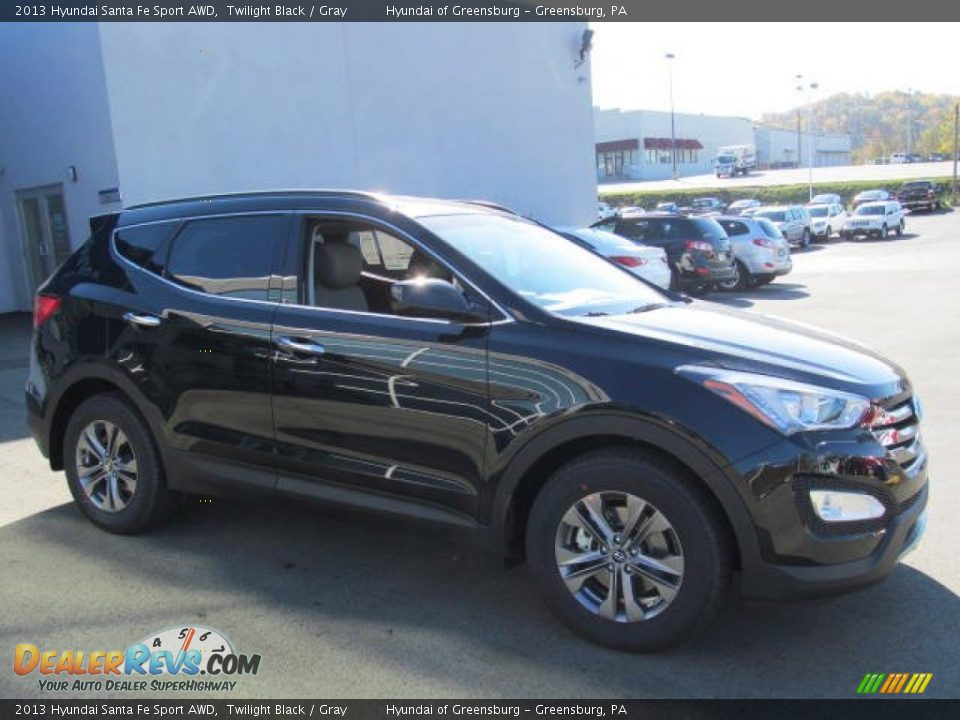 2013 Hyundai Santa Fe Sport AWD Twilight Black / Gray Photo #3