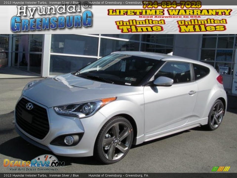 2013 Hyundai Veloster Turbo Ironman Silver / Blue Photo #1