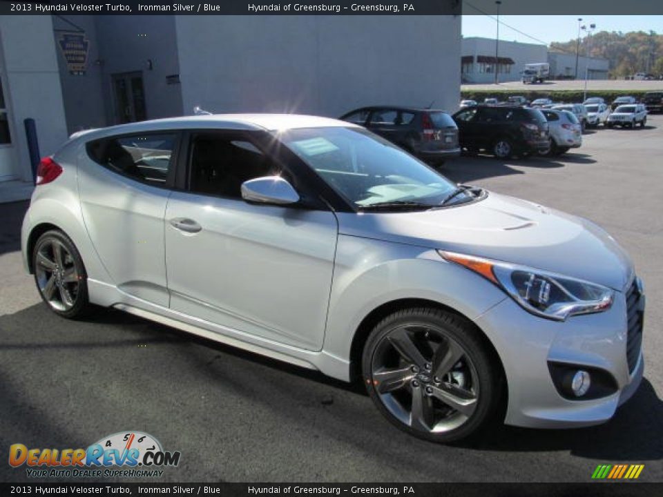 2013 Hyundai Veloster Turbo Ironman Silver / Blue Photo #3