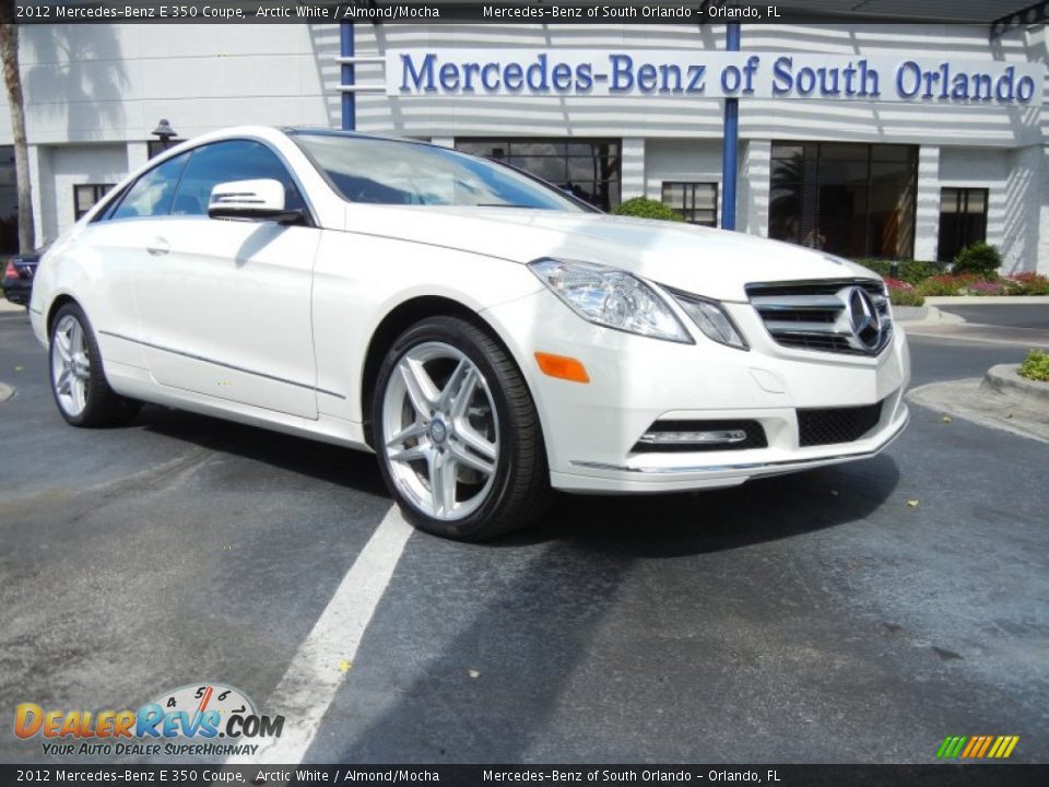 2012 Mercedes-Benz E 350 Coupe Arctic White / Almond/Mocha Photo #1