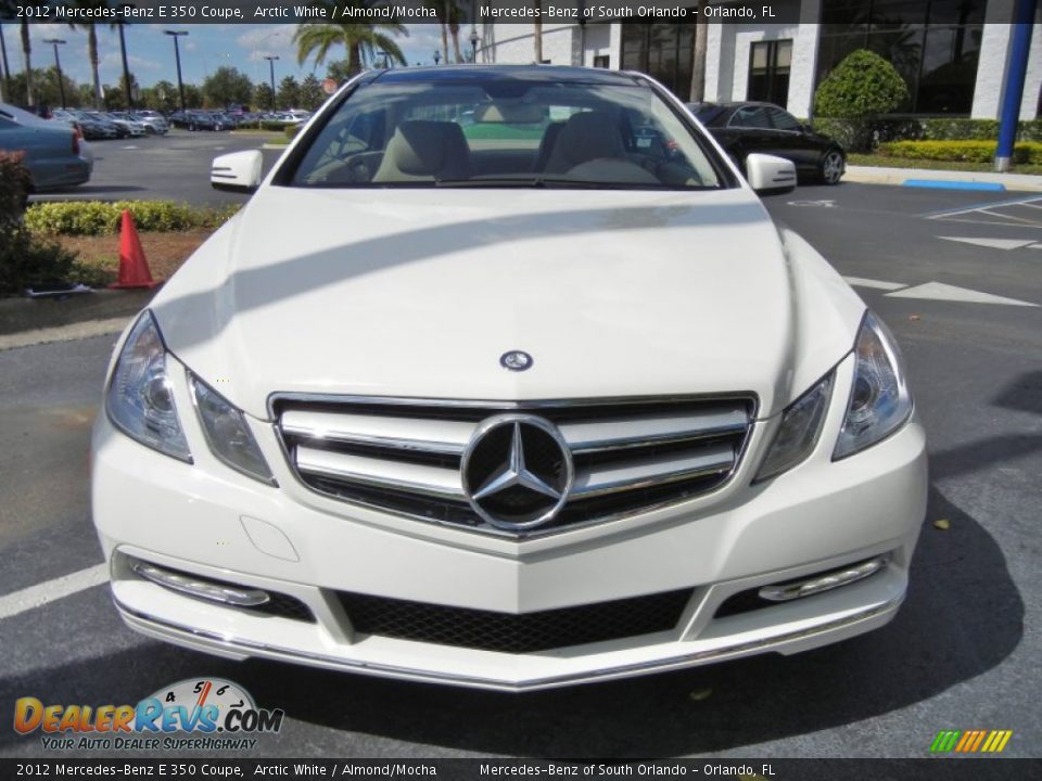 2012 Mercedes-Benz E 350 Coupe Arctic White / Almond/Mocha Photo #2
