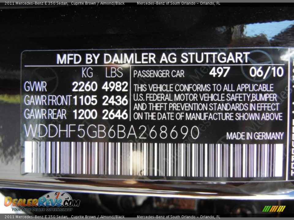 2011 Mercedes-Benz E 350 Sedan Cuprite Brown / Almond/Black Photo #28