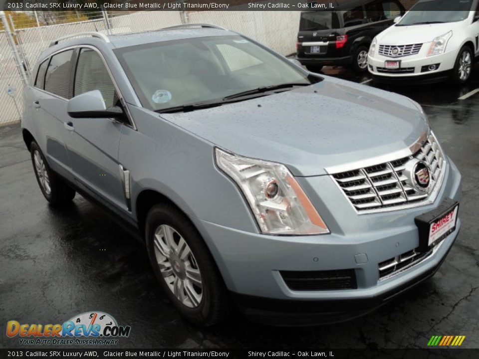2013 Cadillac SRX Luxury AWD Glacier Blue Metallic / Light Titanium/Ebony Photo #3