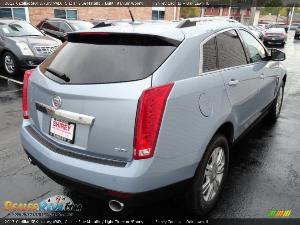 2013 Cadillac SRX Luxury AWD Glacier Blue Metallic / Light Titanium/Ebony Photo #4