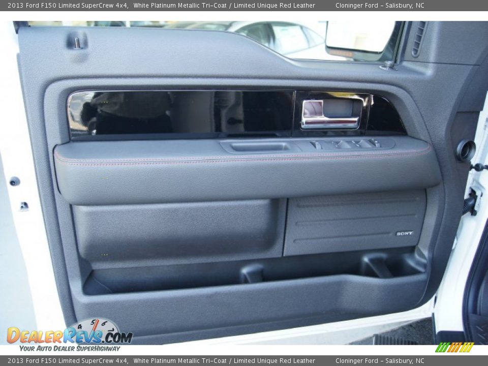 2013 Ford F150 Limited SuperCrew 4x4 White Platinum Metallic Tri-Coat / Limited Unique Red Leather Photo #8