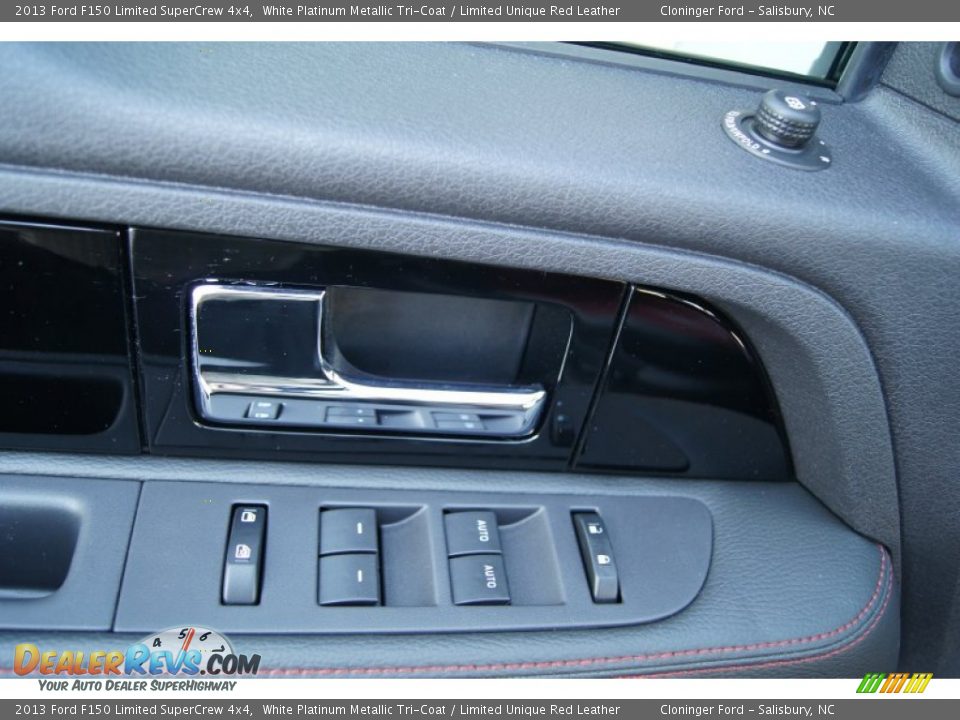 2013 Ford F150 Limited SuperCrew 4x4 White Platinum Metallic Tri-Coat / Limited Unique Red Leather Photo #9