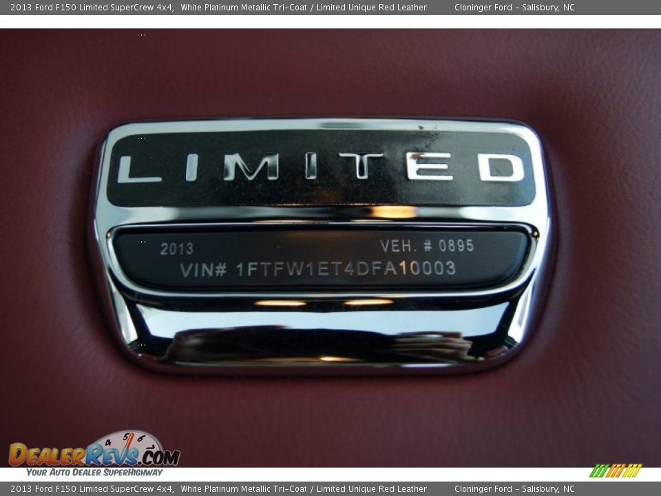 2013 Ford F150 Limited SuperCrew 4x4 White Platinum Metallic Tri-Coat / Limited Unique Red Leather Photo #28