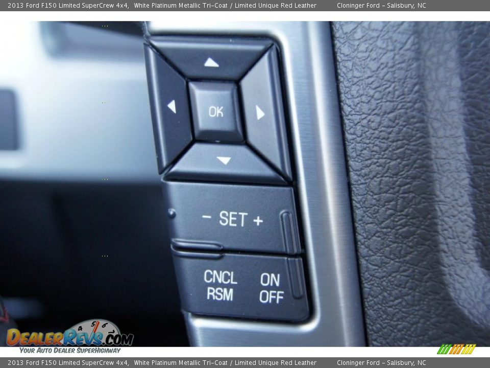 2013 Ford F150 Limited SuperCrew 4x4 White Platinum Metallic Tri-Coat / Limited Unique Red Leather Photo #34