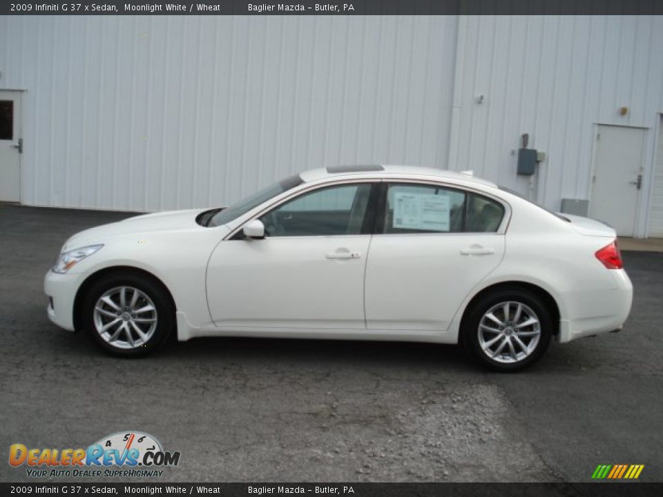2009 Infiniti G 37 x Sedan Moonlight White / Wheat Photo #1