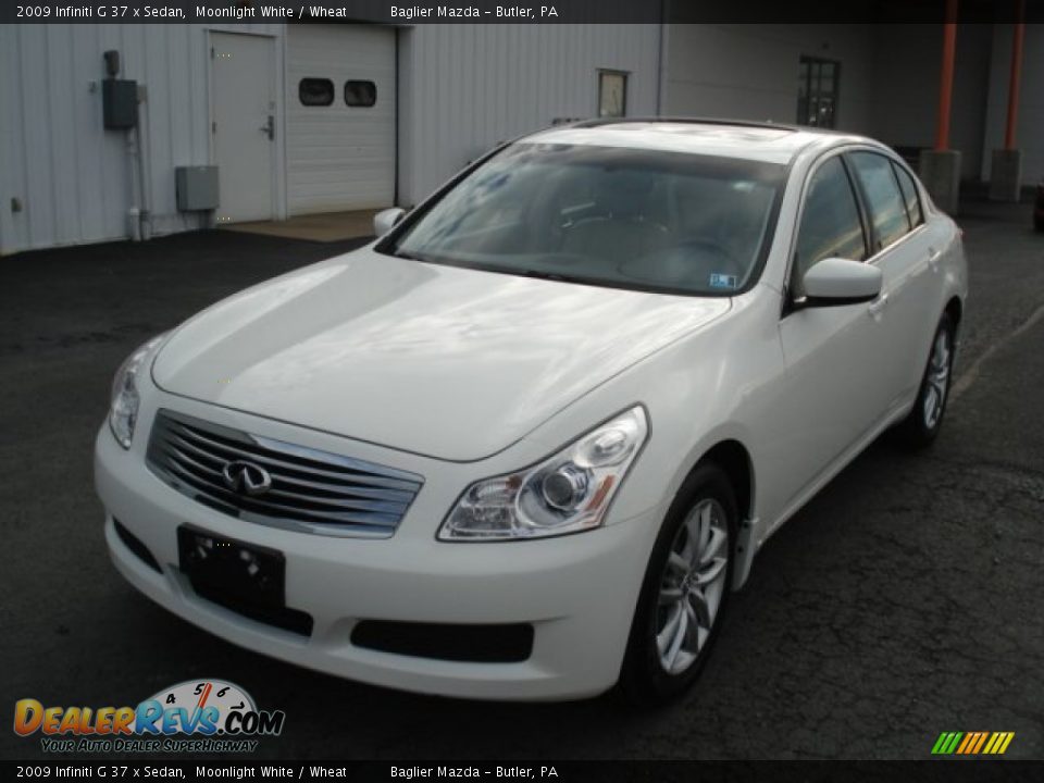 2009 Infiniti G 37 x Sedan Moonlight White / Wheat Photo #2