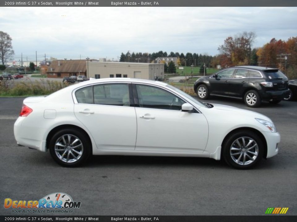 2009 Infiniti G 37 x Sedan Moonlight White / Wheat Photo #5