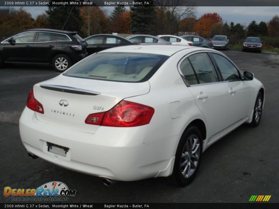2009 Infiniti G 37 x Sedan Moonlight White / Wheat Photo #6