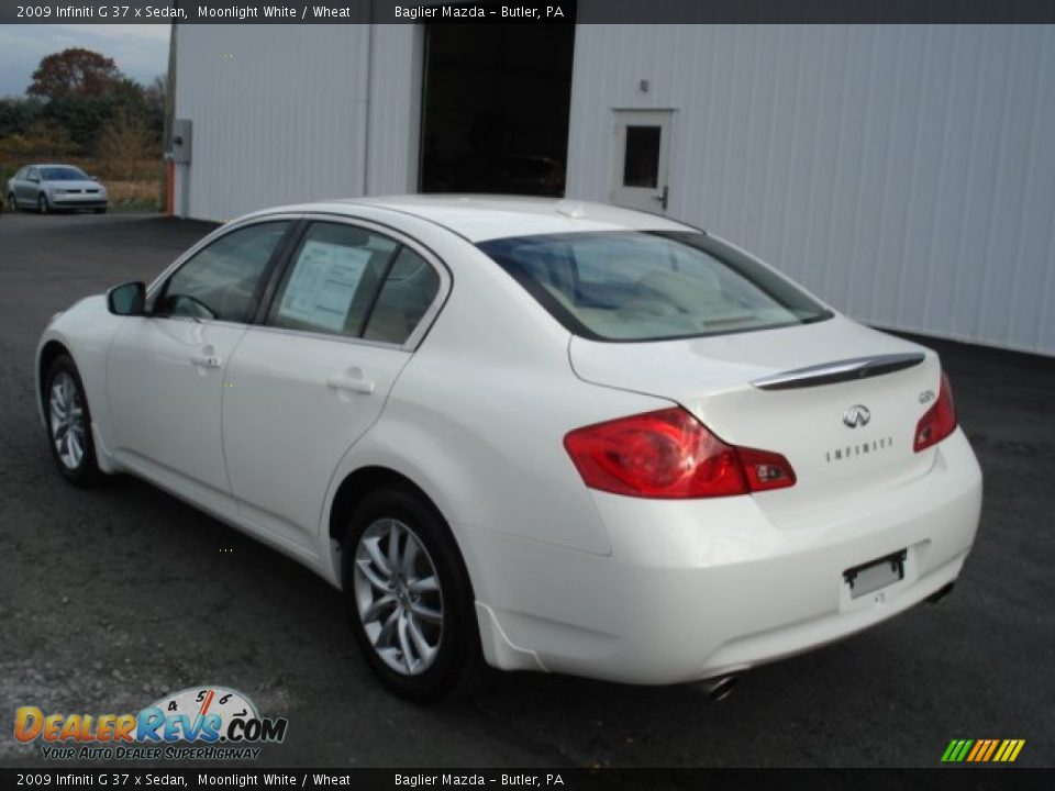 2009 Infiniti G 37 x Sedan Moonlight White / Wheat Photo #8