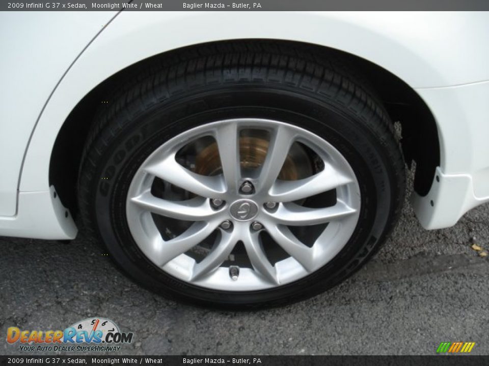 2009 Infiniti G 37 x Sedan Moonlight White / Wheat Photo #9