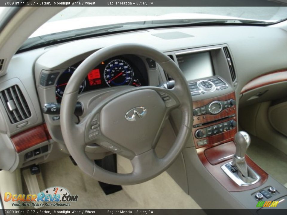 2009 Infiniti G 37 x Sedan Moonlight White / Wheat Photo #10