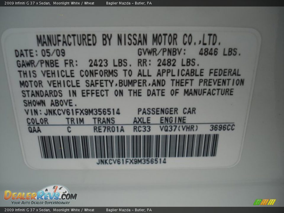 2009 Infiniti G 37 x Sedan Moonlight White / Wheat Photo #25