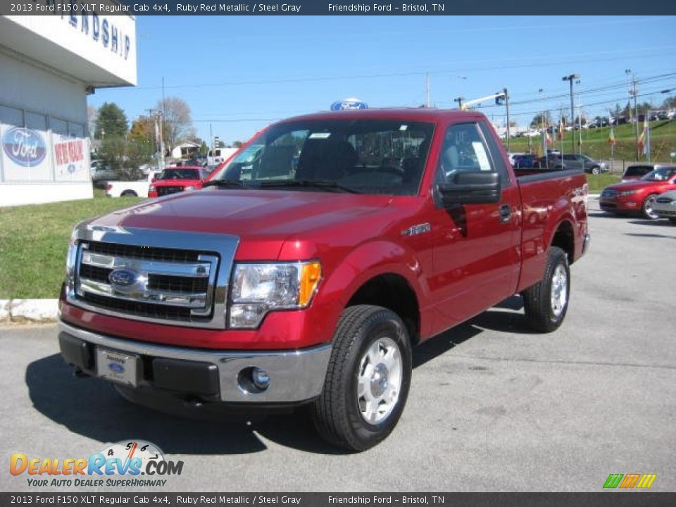 2013 Ford F150 XLT Regular Cab 4x4 Ruby Red Metallic / Steel Gray Photo #2