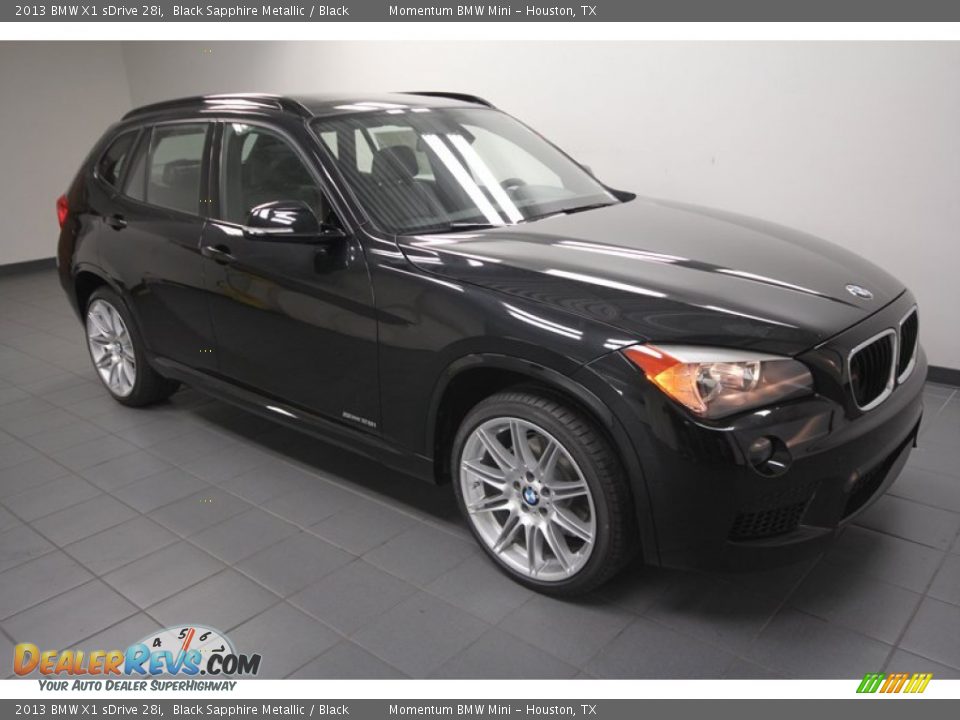 2013 BMW X1 sDrive 28i Black Sapphire Metallic / Black Photo #6