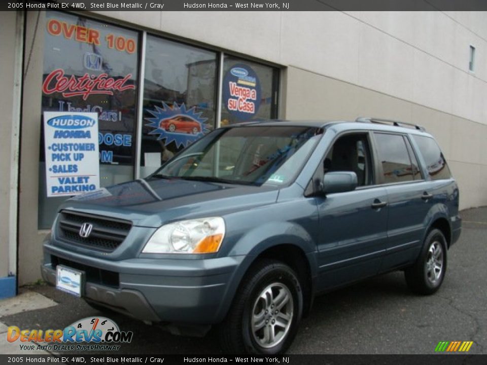 2005 Honda Pilot EX 4WD Steel Blue Metallic / Gray Photo #1