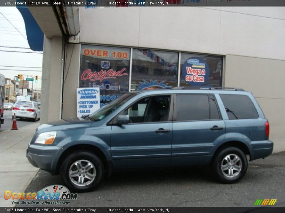 2005 Honda Pilot EX 4WD Steel Blue Metallic / Gray Photo #3