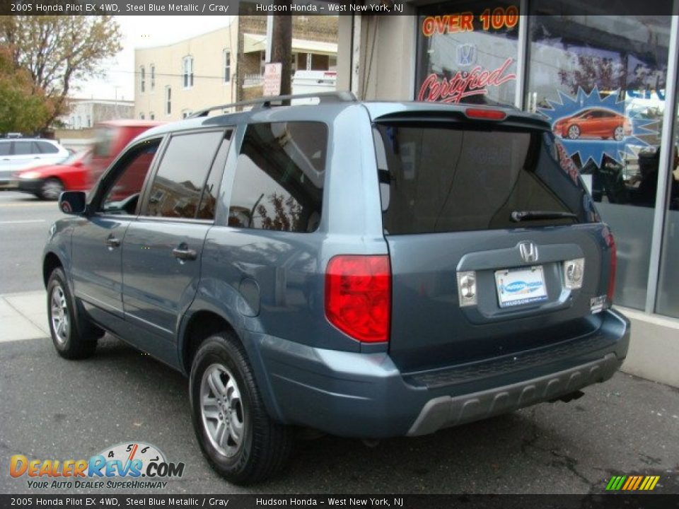 2005 Honda Pilot EX 4WD Steel Blue Metallic / Gray Photo #4