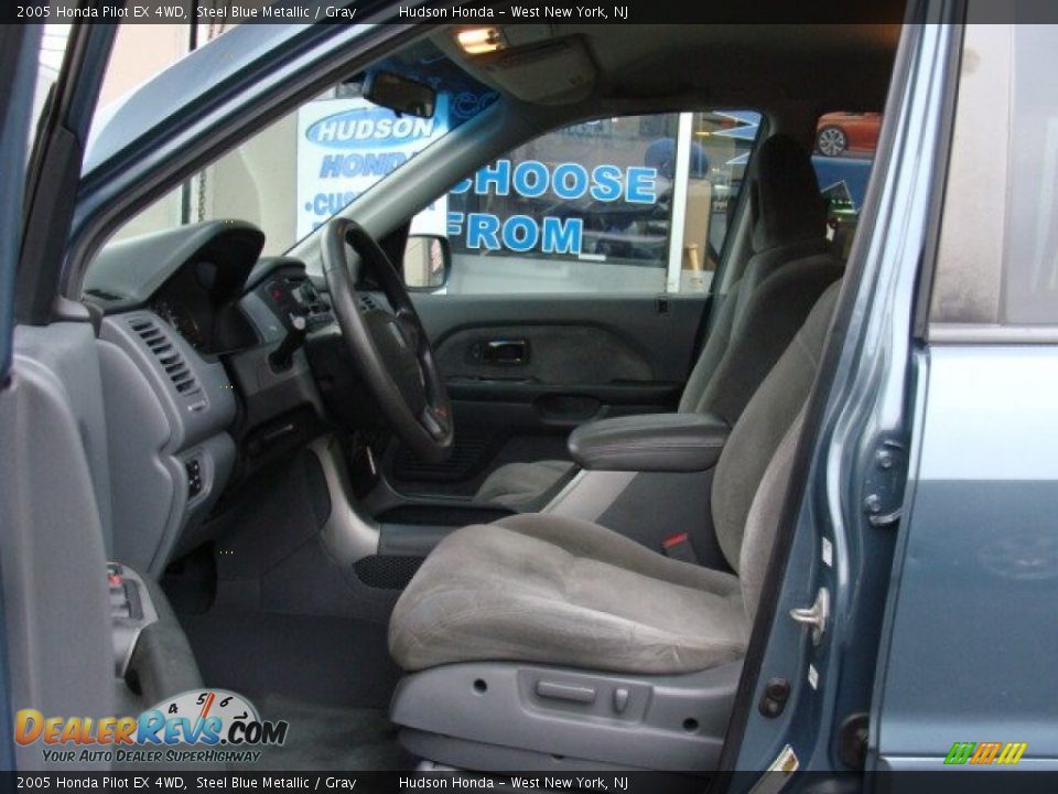 2005 Honda Pilot EX 4WD Steel Blue Metallic / Gray Photo #7