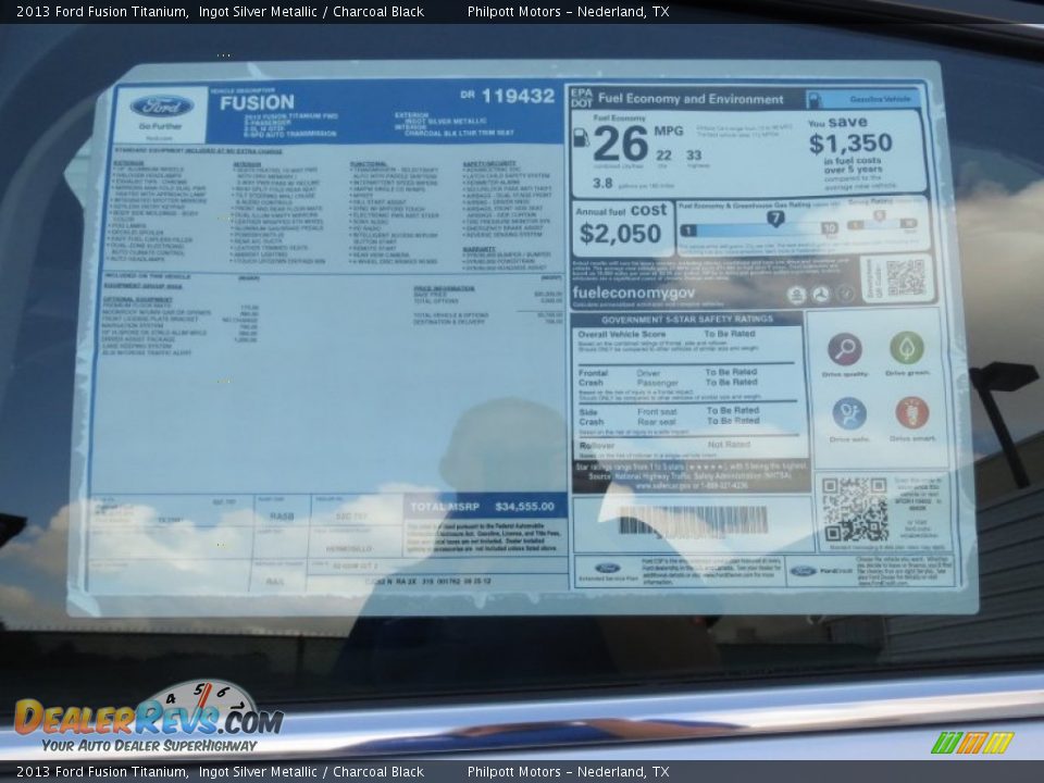 2013 Ford Fusion Titanium Window Sticker Photo #33