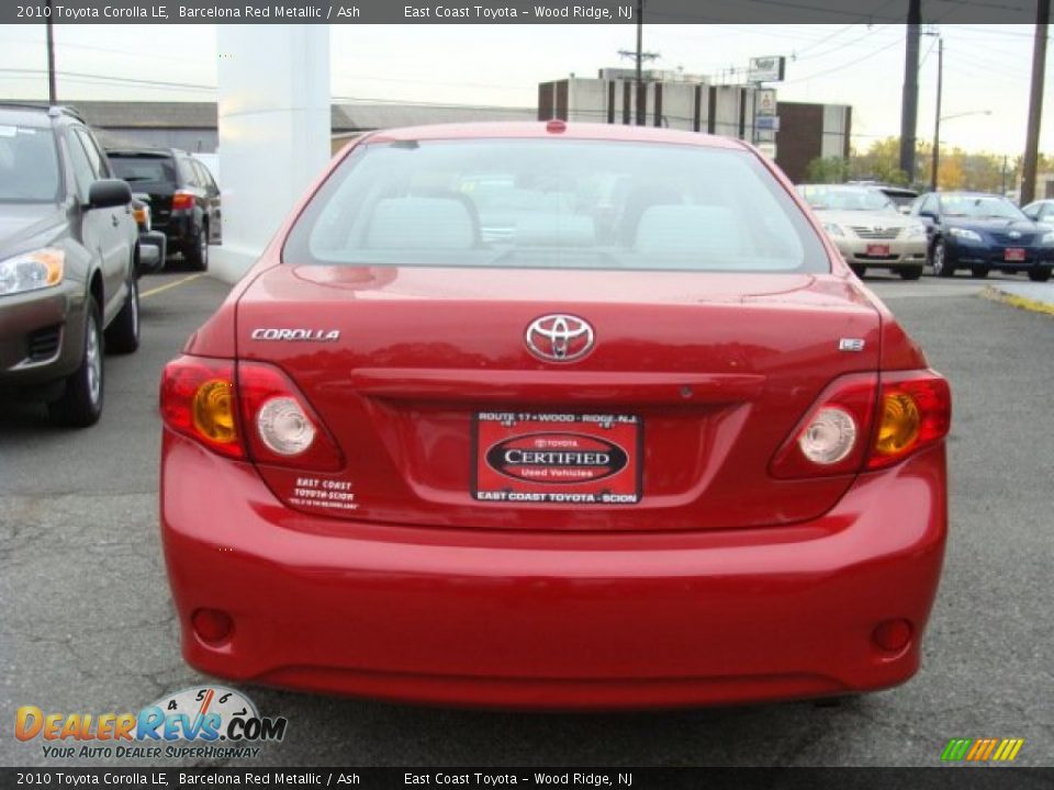 2010 Toyota Corolla LE Barcelona Red Metallic / Ash Photo #5