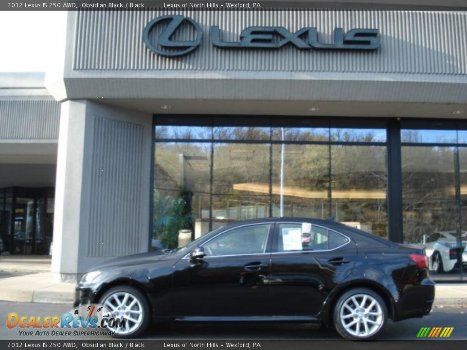 2012 Lexus IS 250 AWD Obsidian Black / Black Photo #2