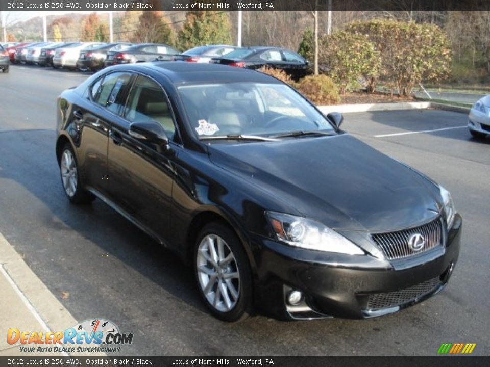 2012 Lexus IS 250 AWD Obsidian Black / Black Photo #4