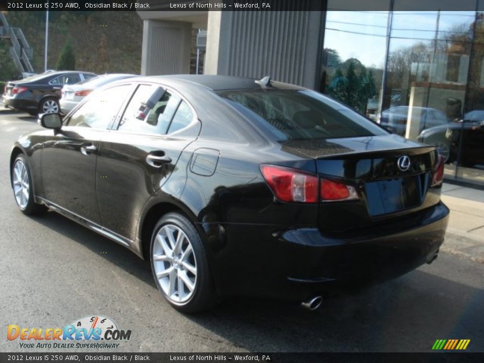 2012 Lexus IS 250 AWD Obsidian Black / Black Photo #7