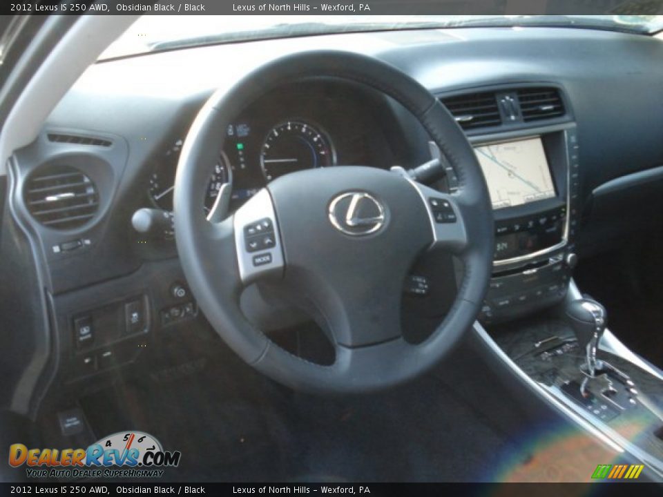 2012 Lexus IS 250 AWD Obsidian Black / Black Photo #9