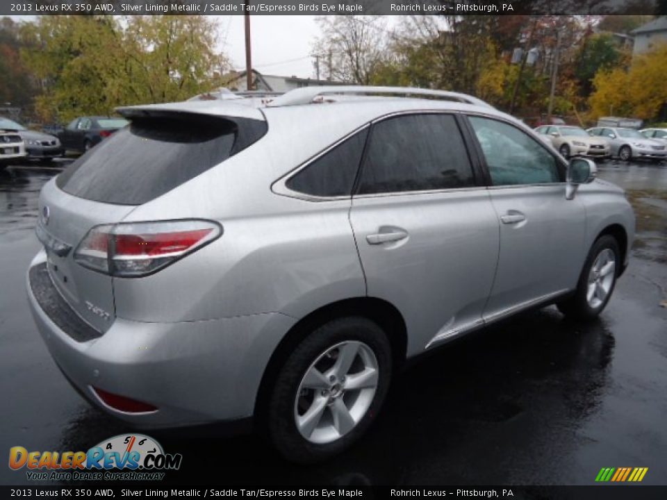 2013 Lexus RX 350 AWD Silver Lining Metallic / Saddle Tan/Espresso Birds Eye Maple Photo #4
