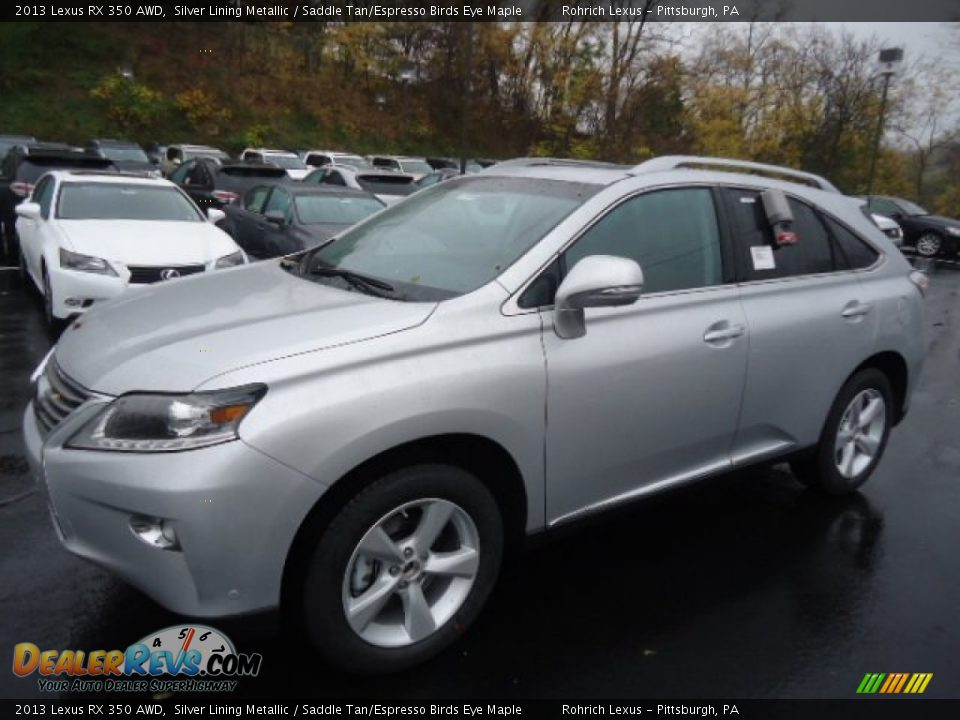 2013 Lexus RX 350 AWD Silver Lining Metallic / Saddle Tan/Espresso Birds Eye Maple Photo #8