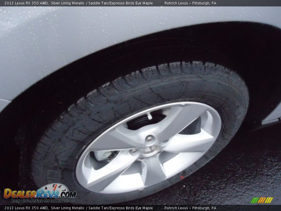 2013 Lexus RX 350 AWD Silver Lining Metallic / Saddle Tan/Espresso Birds Eye Maple Photo #9