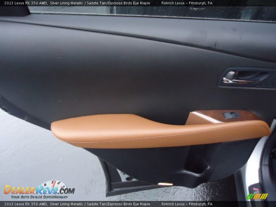 2013 Lexus RX 350 AWD Silver Lining Metallic / Saddle Tan/Espresso Birds Eye Maple Photo #13