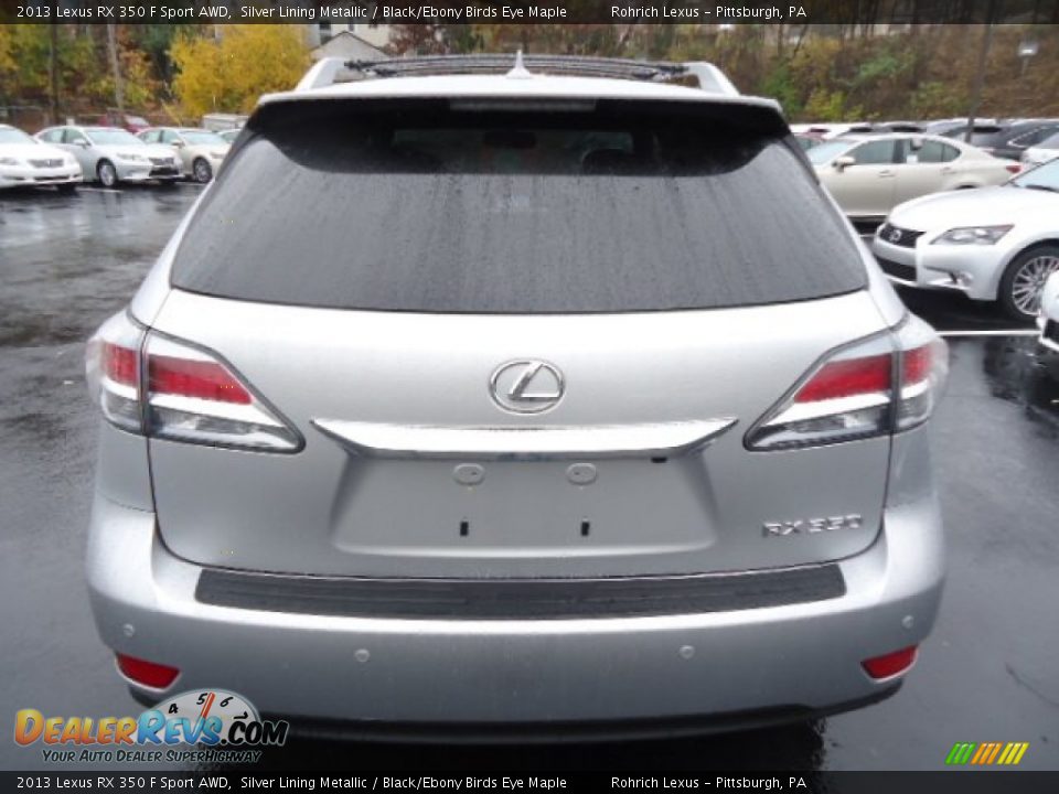 2013 Lexus RX 350 F Sport AWD Silver Lining Metallic / Black/Ebony Birds Eye Maple Photo #3