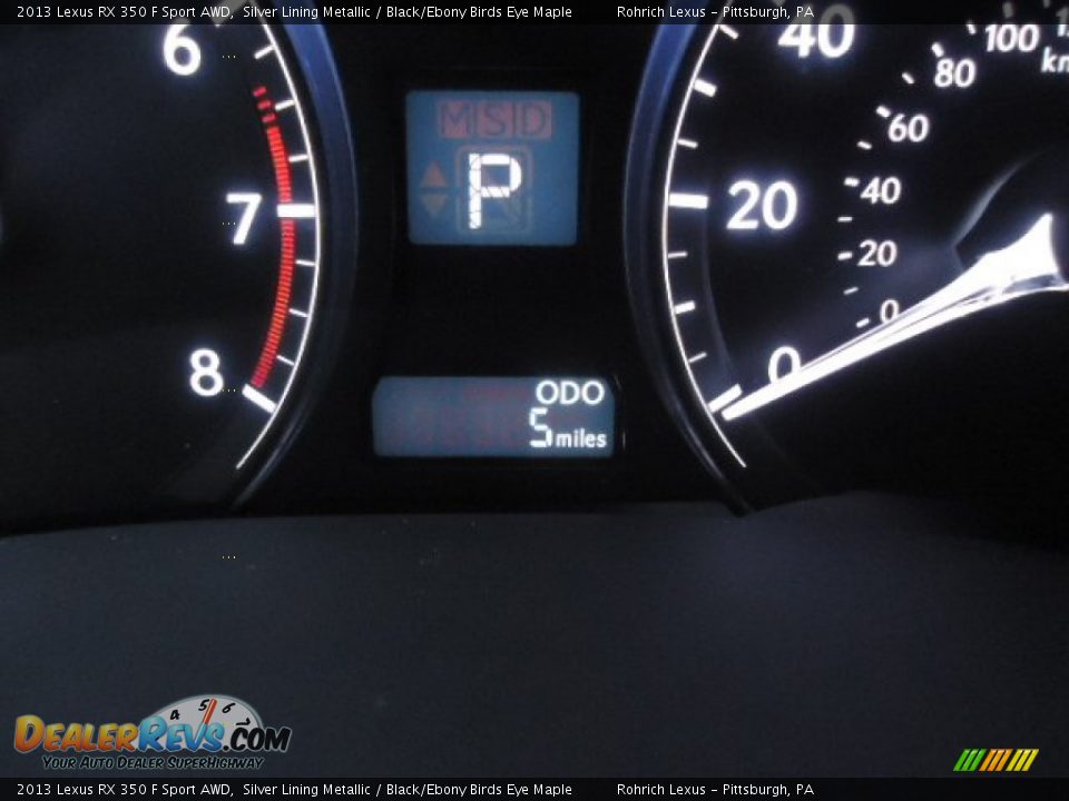 2013 Lexus RX 350 F Sport AWD Silver Lining Metallic / Black/Ebony Birds Eye Maple Photo #20