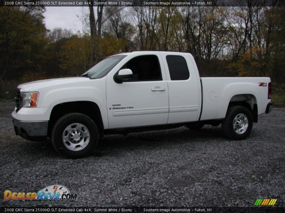 2008 GMC Sierra 2500HD SLT Extended Cab 4x4 Summit White / Ebony Photo #2