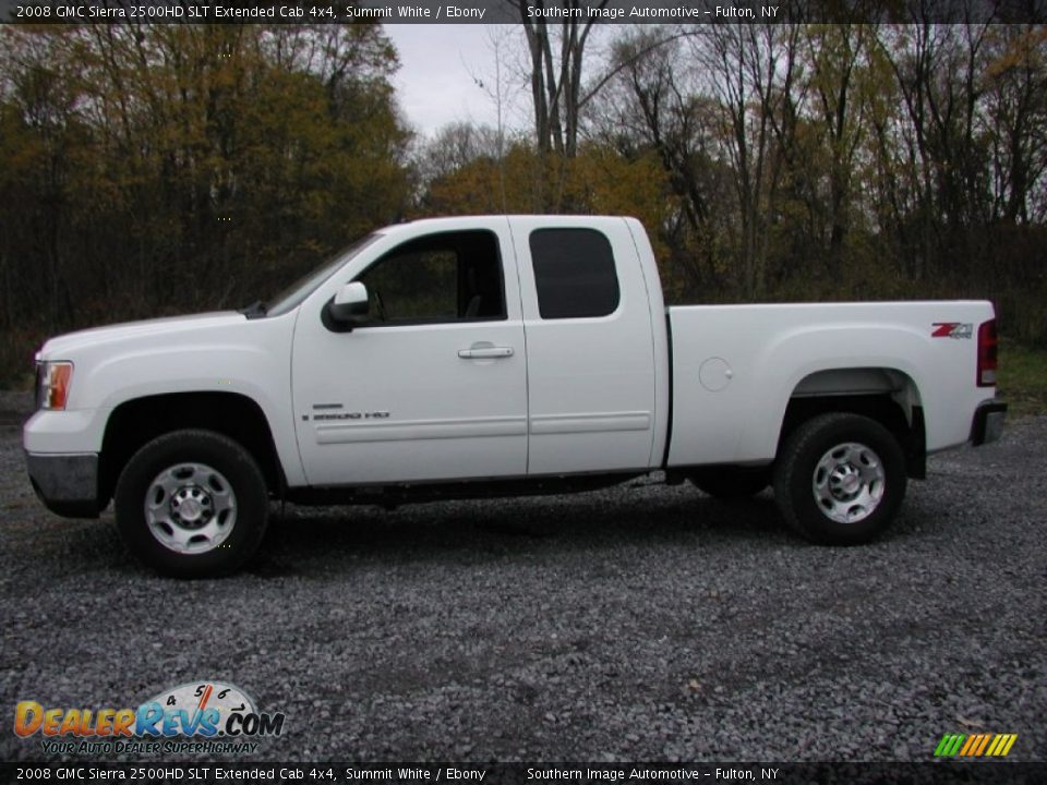2008 GMC Sierra 2500HD SLT Extended Cab 4x4 Summit White / Ebony Photo #3