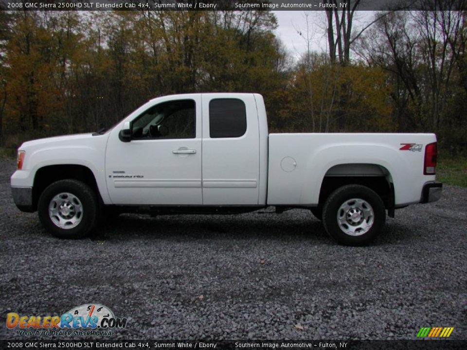 2008 GMC Sierra 2500HD SLT Extended Cab 4x4 Summit White / Ebony Photo #4