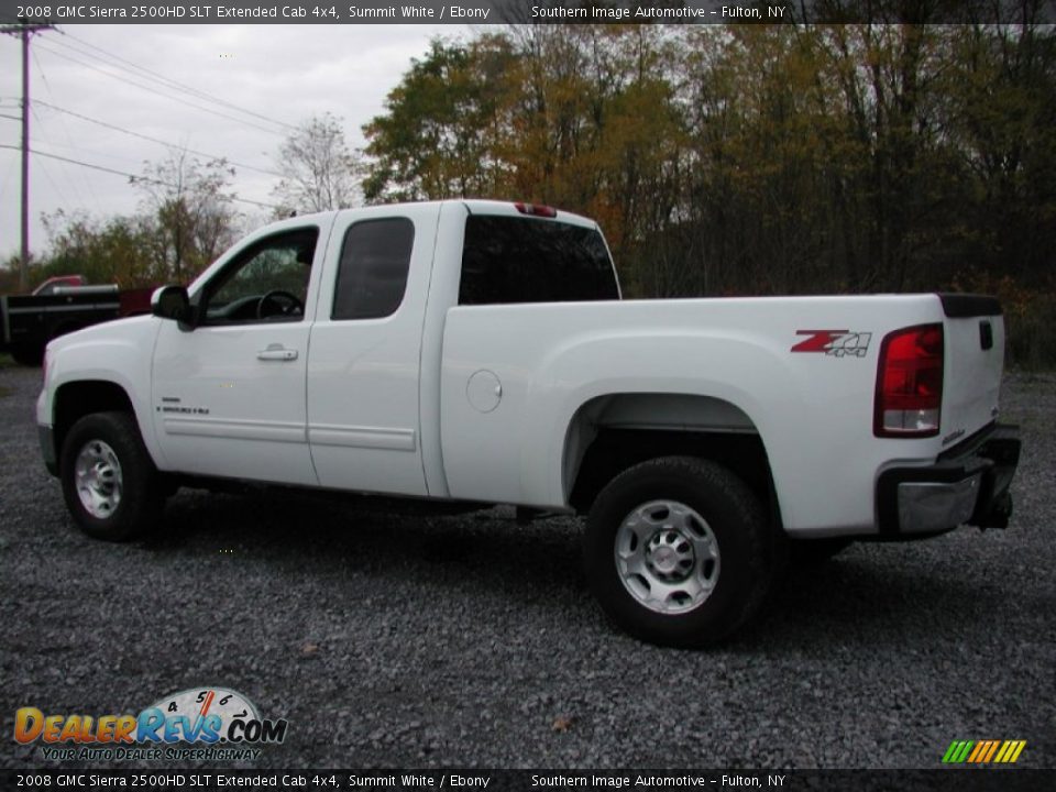 2008 GMC Sierra 2500HD SLT Extended Cab 4x4 Summit White / Ebony Photo #6