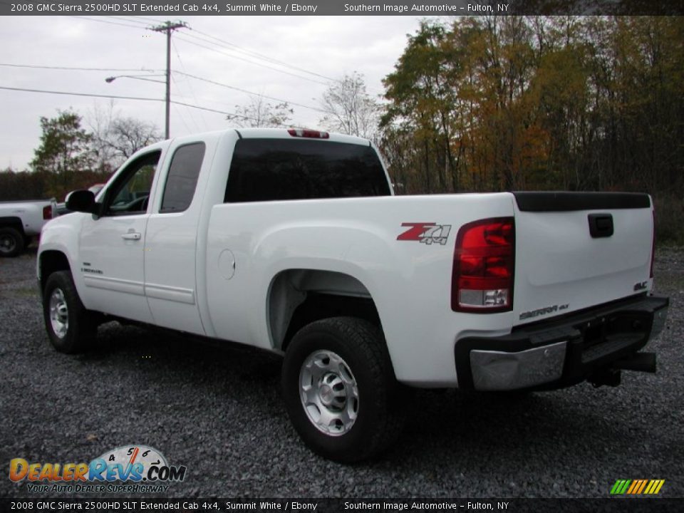 2008 GMC Sierra 2500HD SLT Extended Cab 4x4 Summit White / Ebony Photo #7