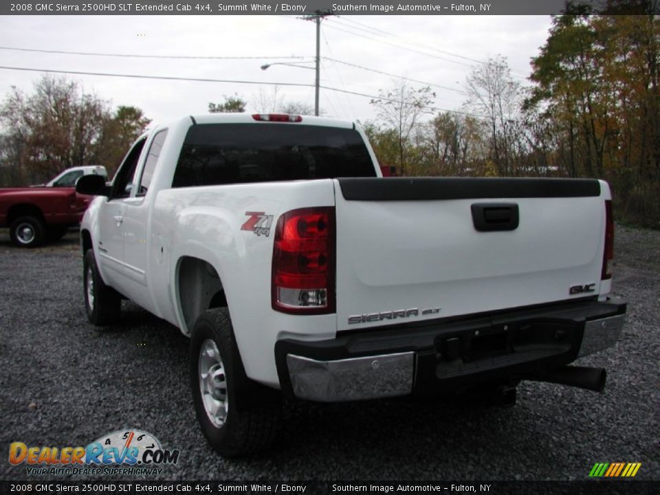 2008 GMC Sierra 2500HD SLT Extended Cab 4x4 Summit White / Ebony Photo #8